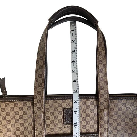 Vintage Liz Claiborne Y2K LC Logo Tote Bag Tan Brown With Umbrella Pocket - Picture 9 of 13